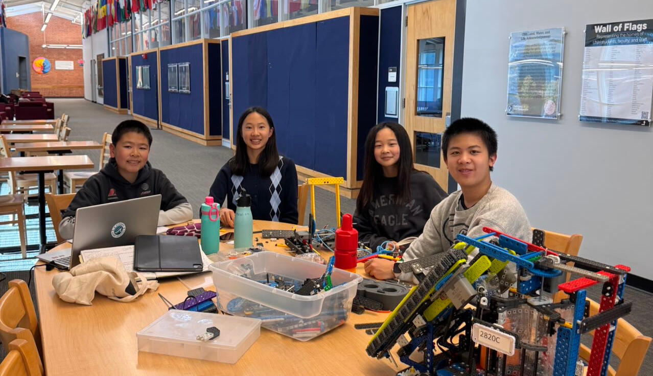 Our team working on the robot