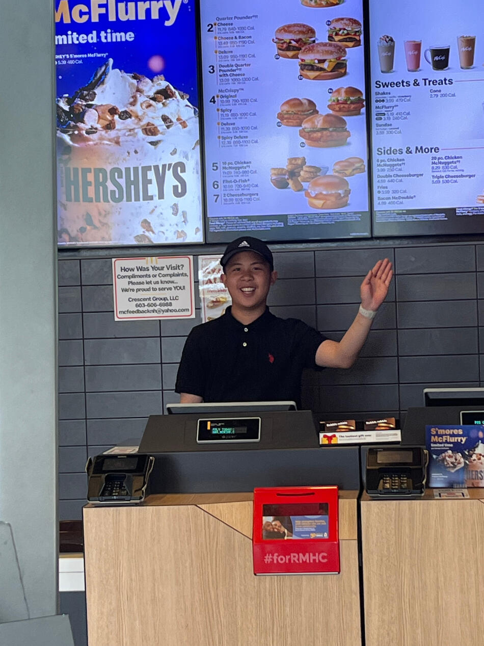 Working at the front counter